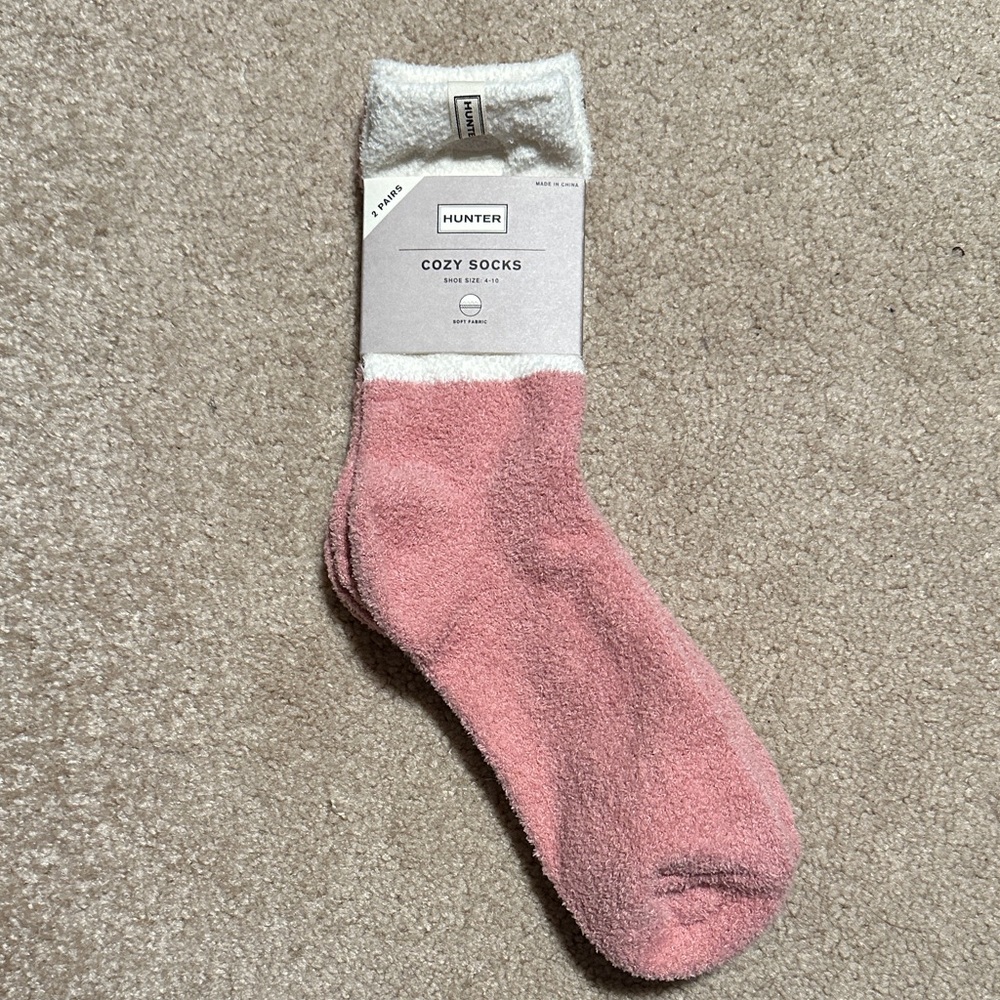 Hunter Soft Pink and White Casual Socks